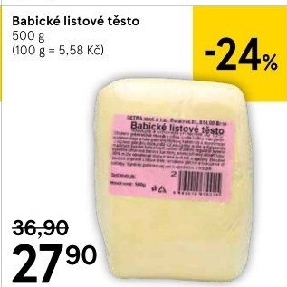 Těsto listové babické Šetra