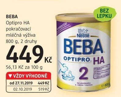 Mléčná výživa Beba Optipro HA Nestlé
