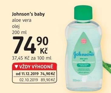 Olej tělový dětský Johnson'