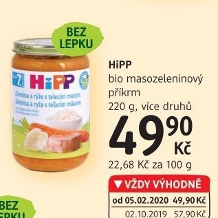 Příkrm masozeleninový Bio HiPP