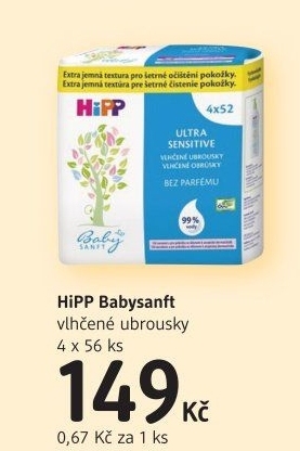 Vlhčené ubrousky dětské Baby Sanft Hipp