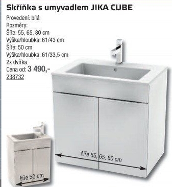 Skříňka s umyvadlem Cube Jika