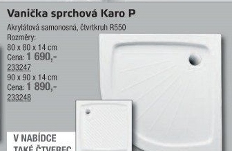 Sprchová vanička A - Interiéry