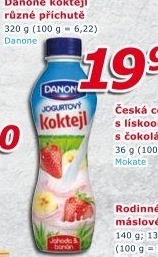 Jogurtový nápoj koktejl Danone