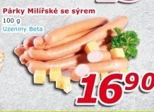 Párky Milířské se sýrem Uzeniny Beta