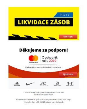 akční leták Sportisimo 9.2.2020-14.2.2020