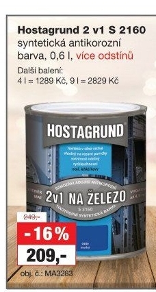 Barva na kov 2v1 na železo Hostagrund