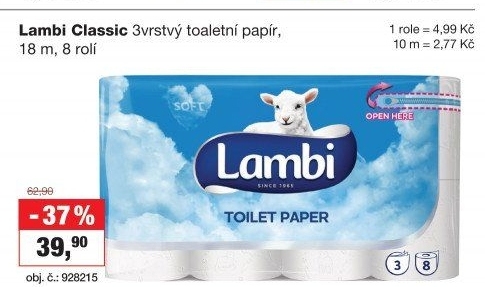 Toaletní papír 3vrstvý Lambi