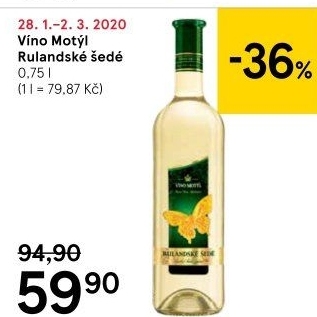 Víno Rulandské šedé Motýl Víno Mikulov