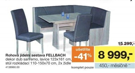 Rohová jídelní sestava Fellbach