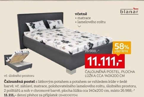 Čalouněná postel Blanář