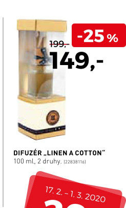 Difuzér Linen a cotton