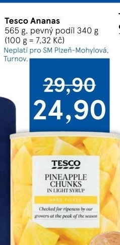 Ananas konzervovaný Tesco