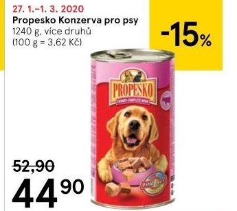 Konzerva pro psy Propesko