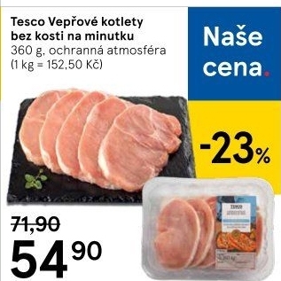Kotleta vepřová bez kosti Tesco