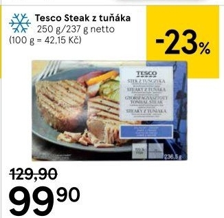 Tuňák steak mražený Tesco