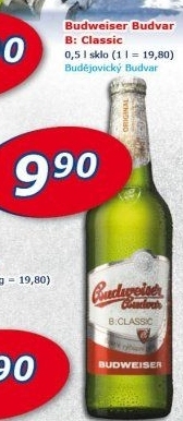 Pivo světlé výčepní B: Classic Budweiser Budvar
