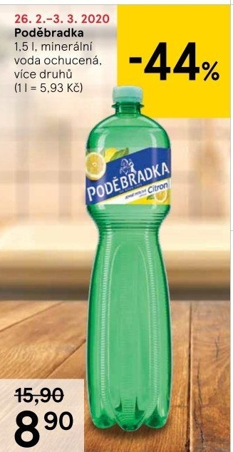 Ochucená voda Poděbradka