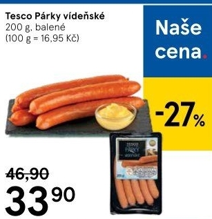 Párky vídeňské Tesco