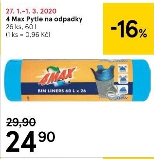 Pytle na odpadky 60 l 4Max