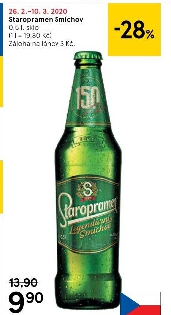 Pivo světlé výčepní 10° Smíchov Staropramen