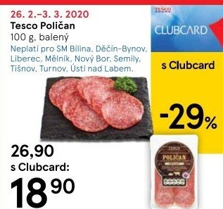 Salám Poličan Tesco