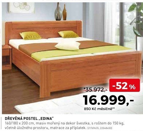 Dřevěná postel Edina