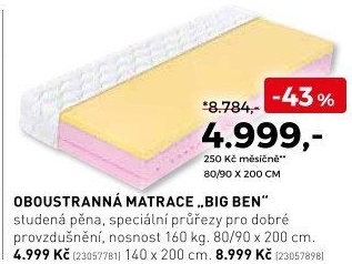 Oboustranná matrace Big Ben