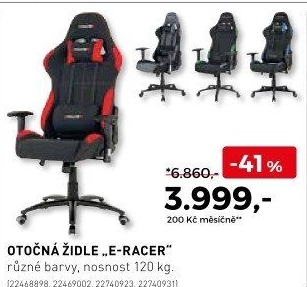 Otočná židle E-Racer