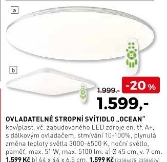 Ovladatelné stropní svítidlo Ocean