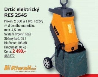 Elektrický drtič Riwall RES 2545