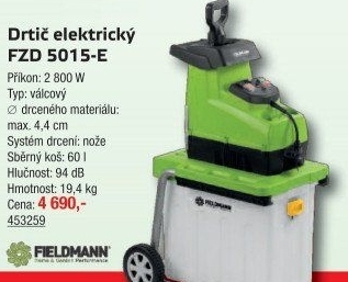 Elektrický štěpkovač FZD 5015 E Fieldmann