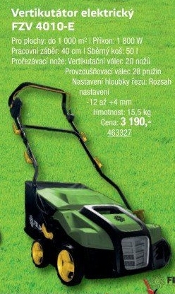 Elektrický vertikutátor Fieldmann FZV 4010-E