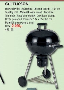 Gril na dřevěné uhlí Tucson Tepro