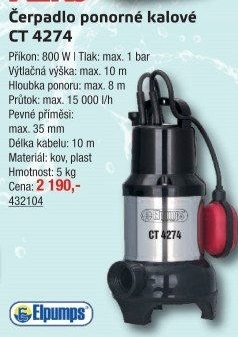 Kalové čerpadlo Elpumps CT 4274