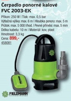 Kalové čerpadlo FVC 2003-EK Fieldmann