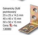 Konzole - úhelník