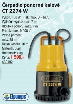 Ponorné čerpadlo Elpumps CT 2274 W