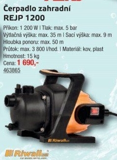 Proudové čerpadlo Riwall REJP 1200