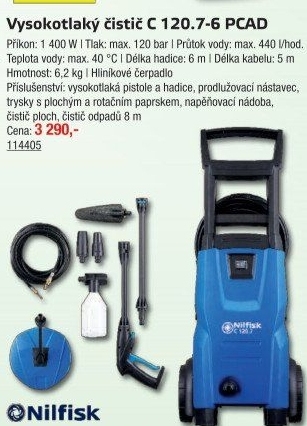 Vysokotlaký čistič C 120.7-6 PCAD Nilfisk