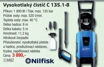 Vysokotlaký čistič C 135.1-8 Nilfisk