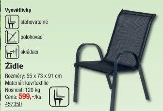 Zahradní kovová židle Fieldmann