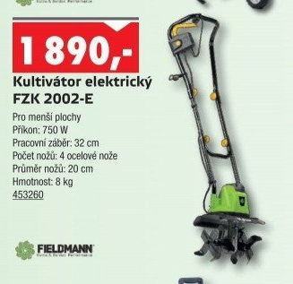 Zahradní kultivátor FZK 2002 E Fieldmann