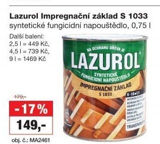 Impregnační základ na dřevo Lazurol
