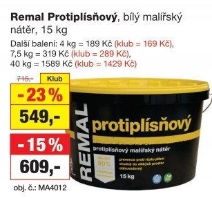 Malířský protiplísňový nátěr Remal