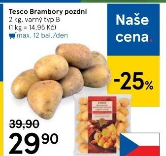 Brambory pozdní B Tesco