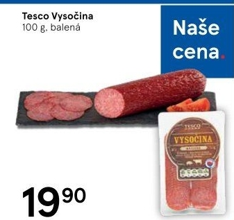 Salám Vysočina Tesco
