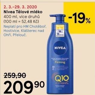 Tělová mléka Nivea