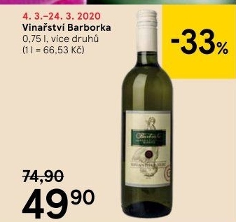 Vína Vinařství Barborka