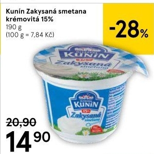 Zakysaná smetana krémovitá Kunín 15%